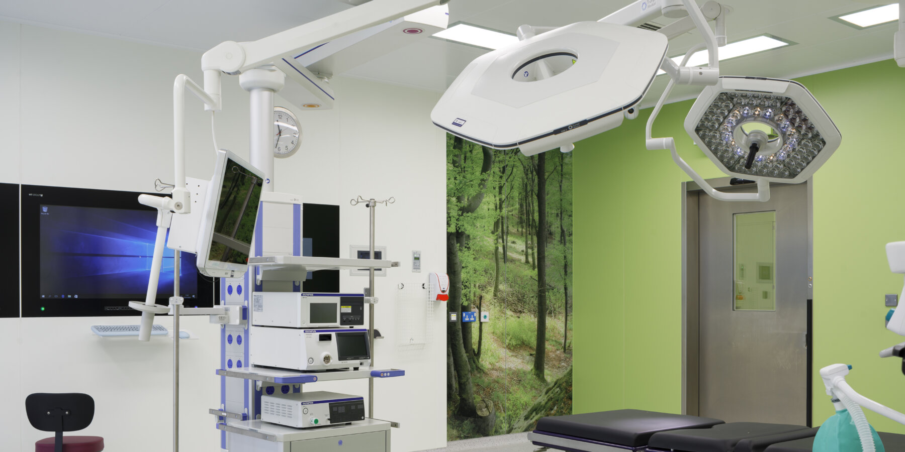 Our Lady of Lourdes Hospital showing the interior of an operating theatre