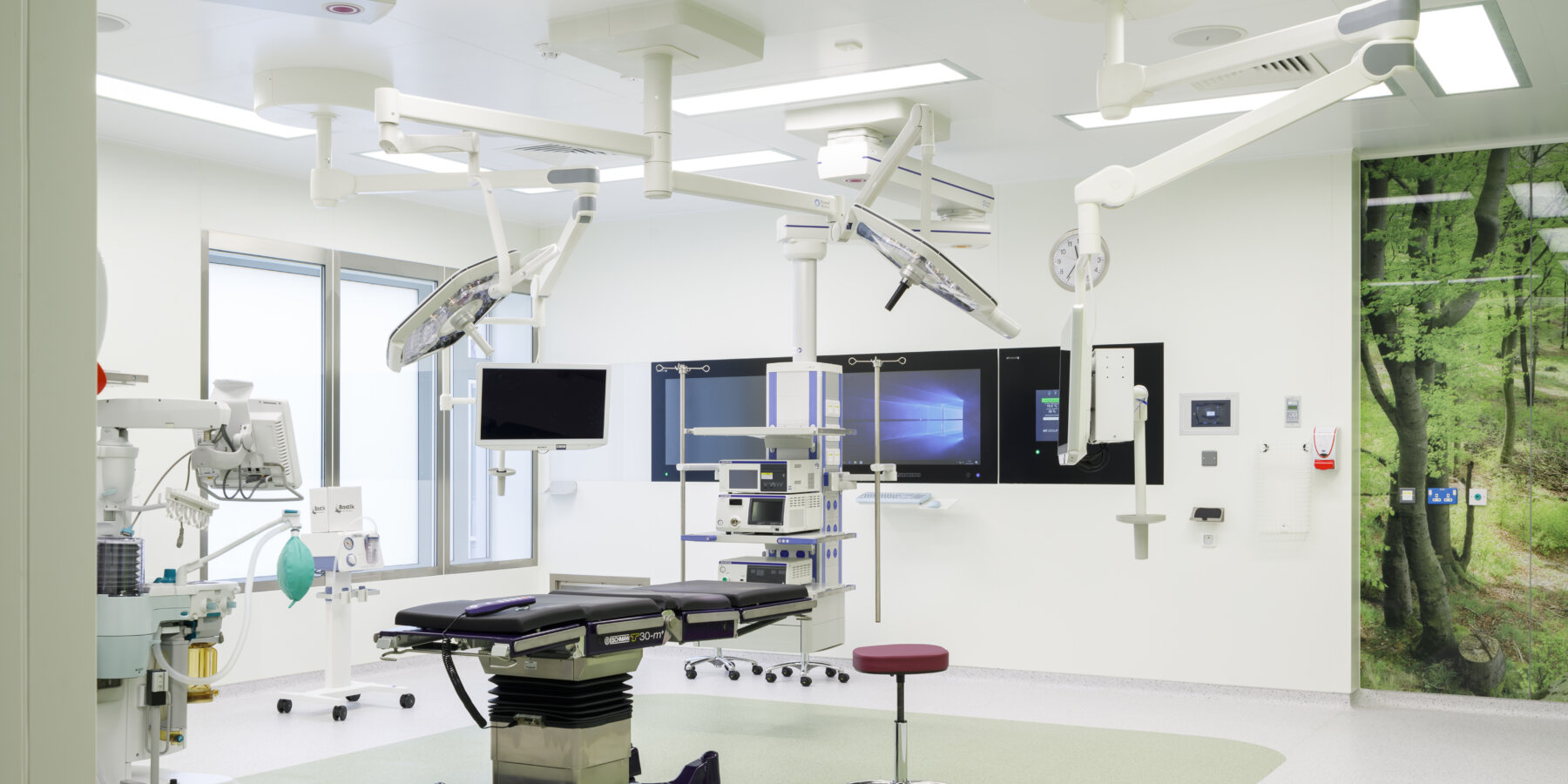 Our Lady of Lourdes Hospital showing the interior of an operating theatre